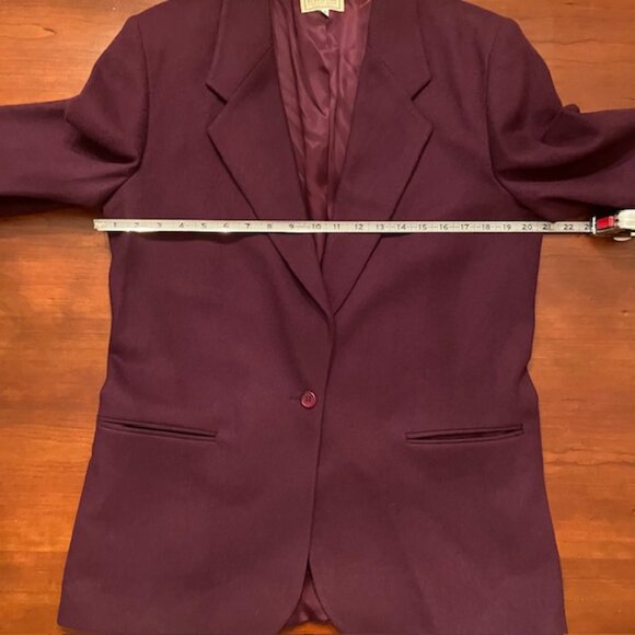 Vintage LL Bean Wool purple blazer jacket size 12 - Picture 6 of 7